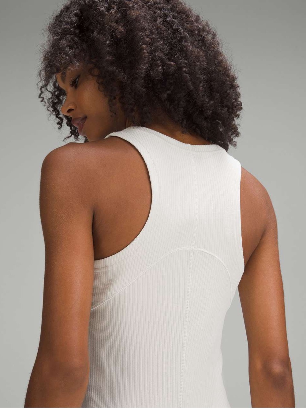 Lululemon Ribbed Softstreme Slim-Fit Tank Dress in bone